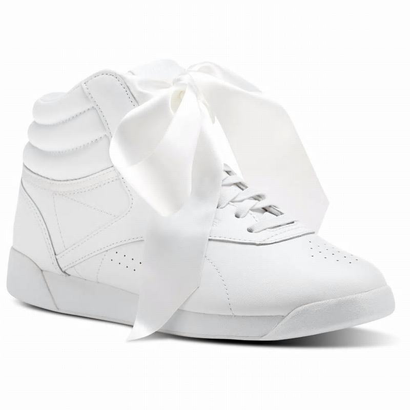 Tenisi Reebok Freestyle Hi Satin Bow Dama Albi Romania XJ5325TJ